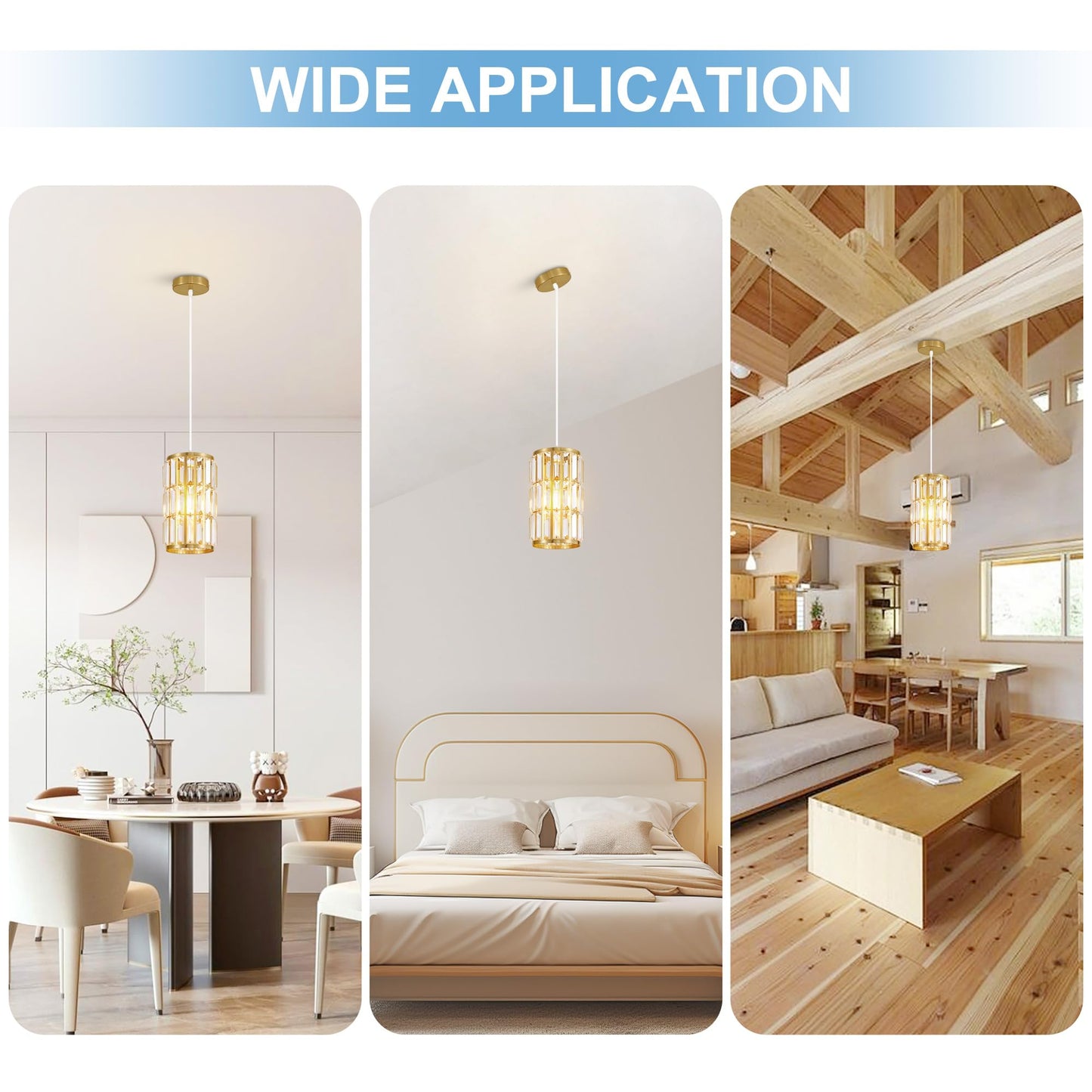 Biewalk Adjustable Crystal Pendant Light Fixture