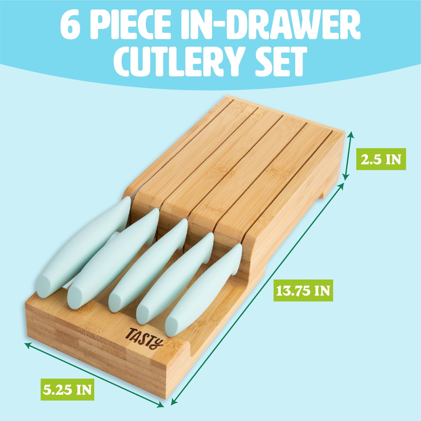 6-Piece Kitchen Knife Set with Organizer
