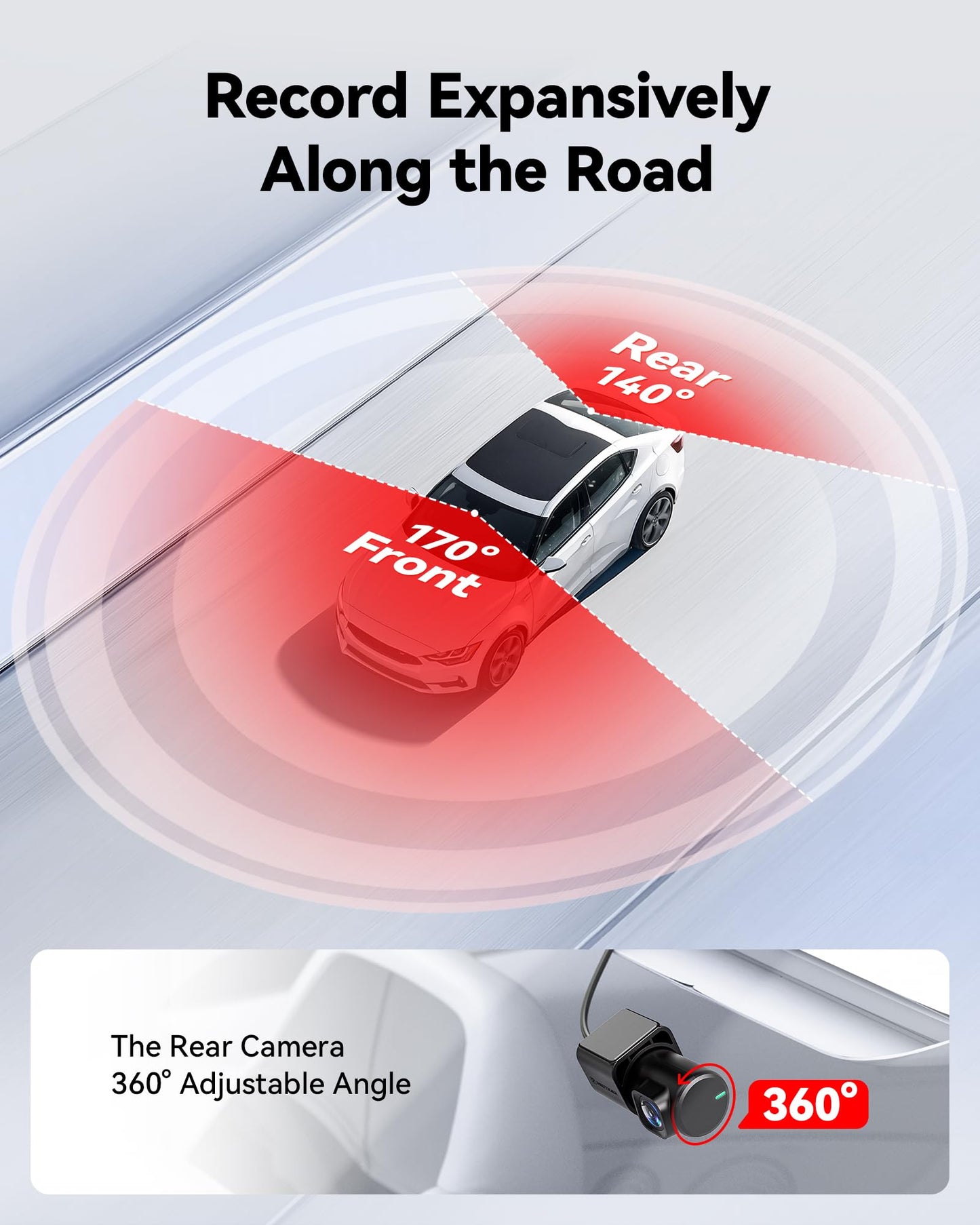4K Dash Cam Front Rear with Wi-Fi & GPS