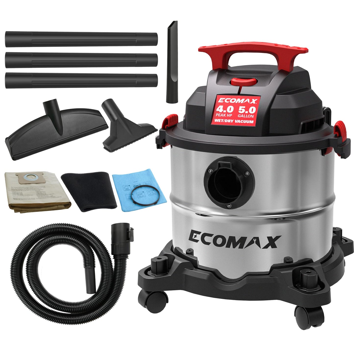 5 Gallon ECOMAX Wet Dry Vacuum with Suction