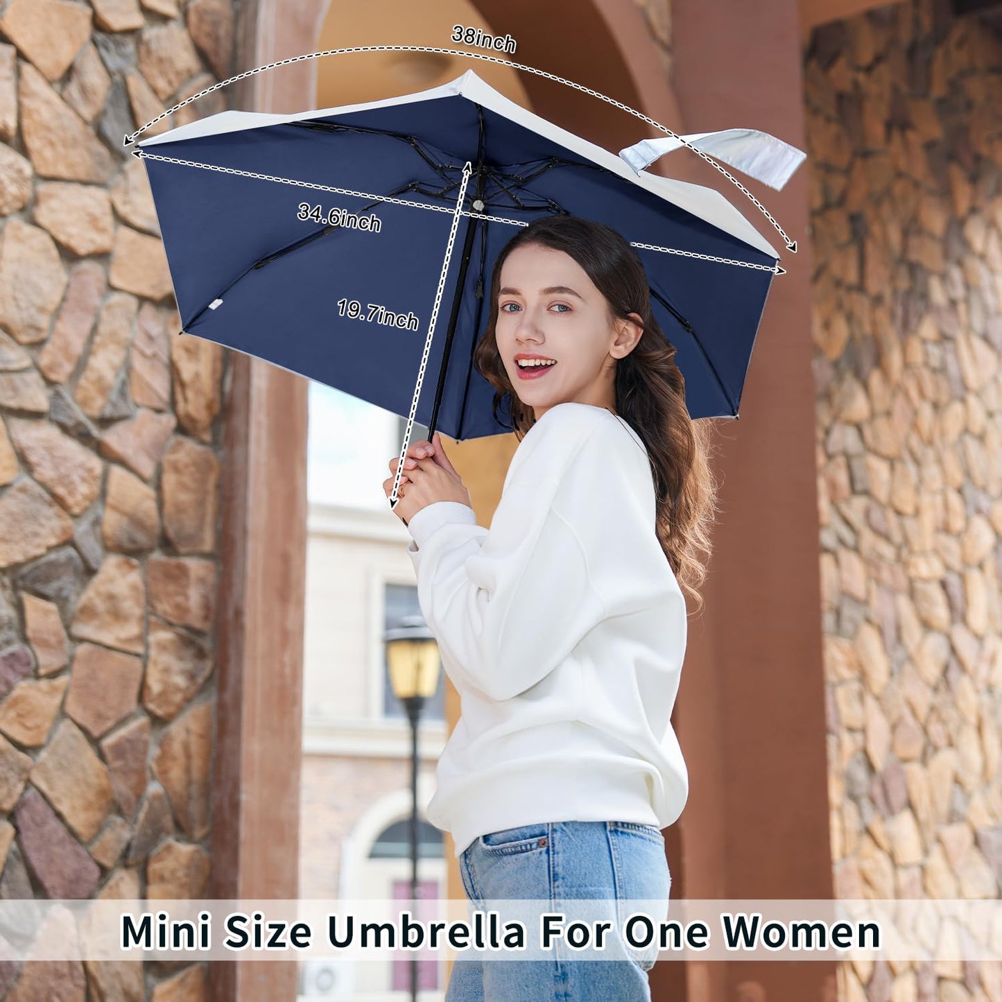 ECOBRELLA Mini Travel Umbrella with Sun Protection