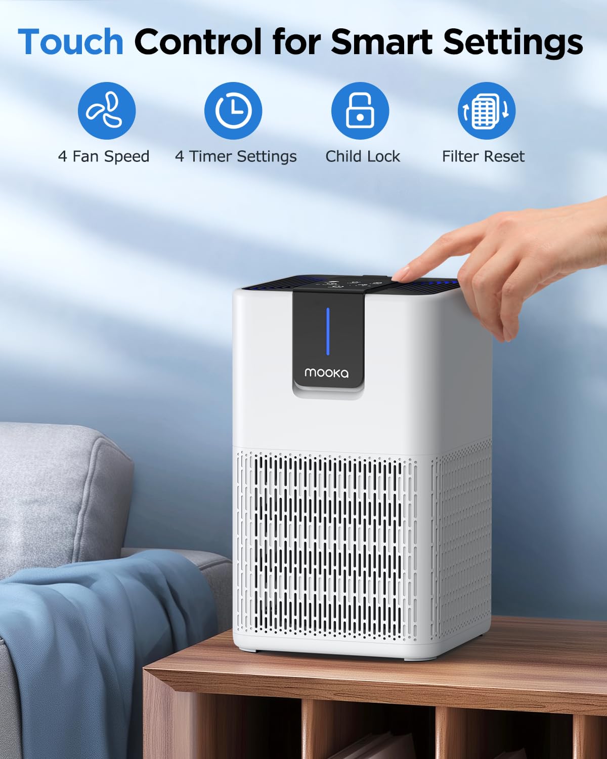 MOOKA HEPA Air Purifier for Large Rooms