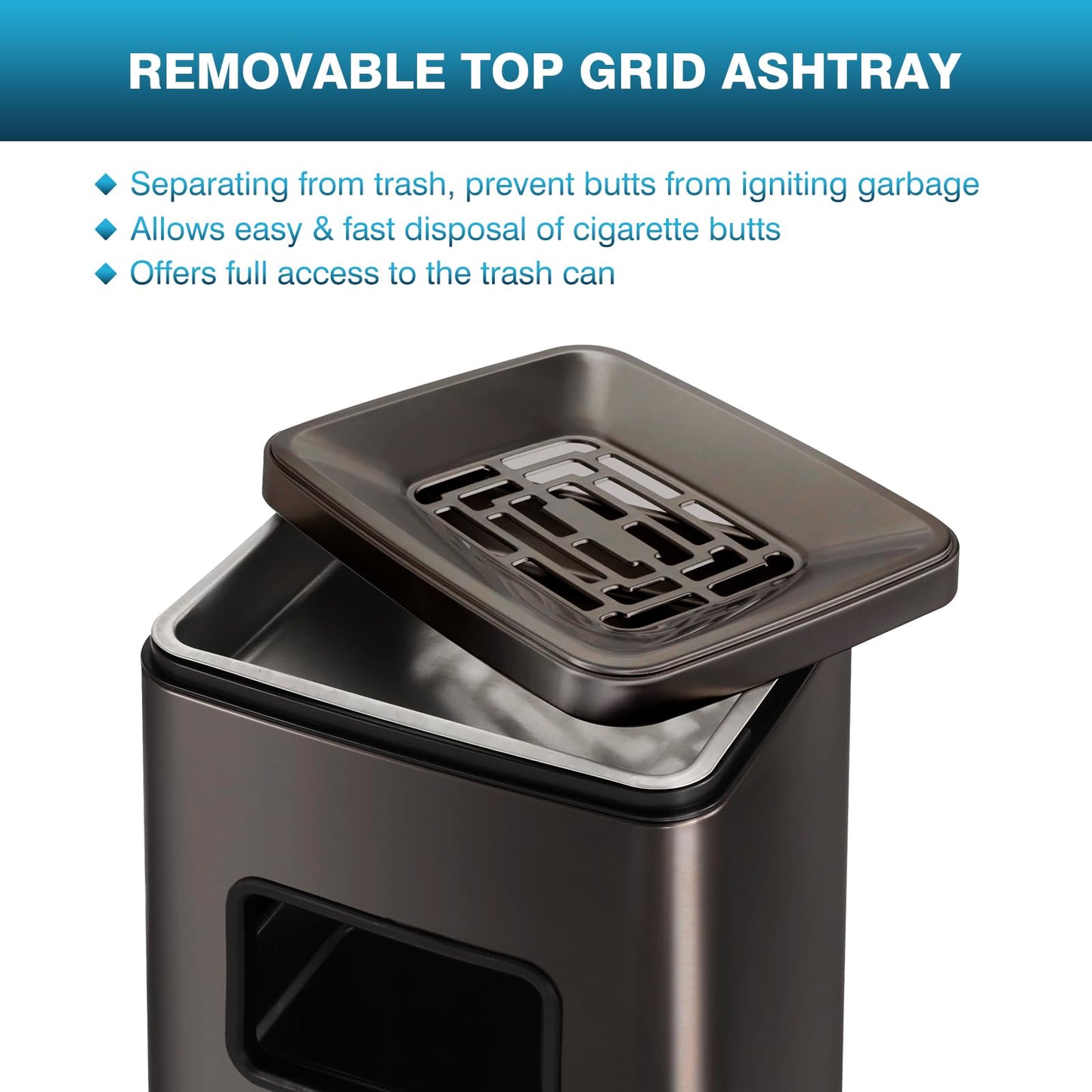 IRONWALLS Stainless Steel Outdoor Trash Can with Lid