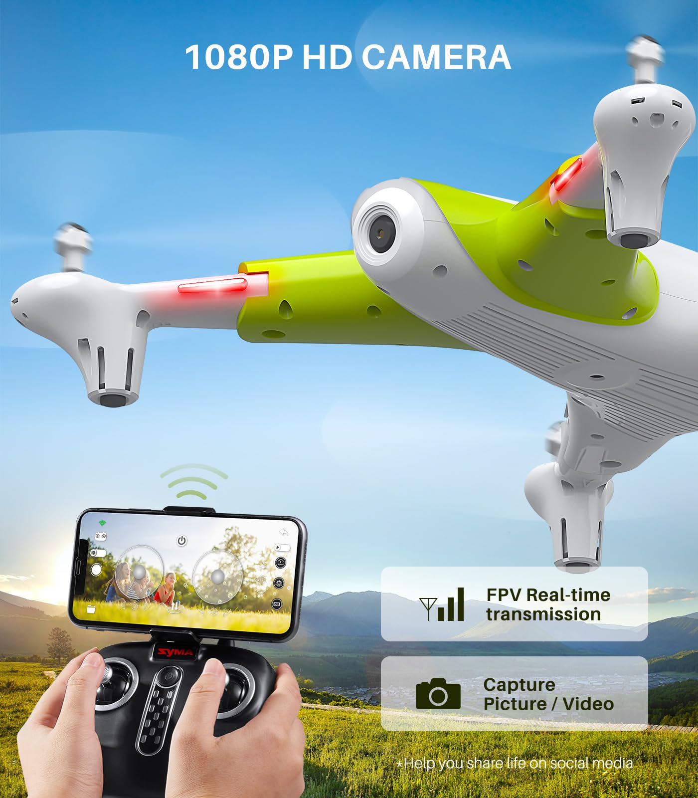 SYMA 1080P Drone with Altitude Hold and FPV