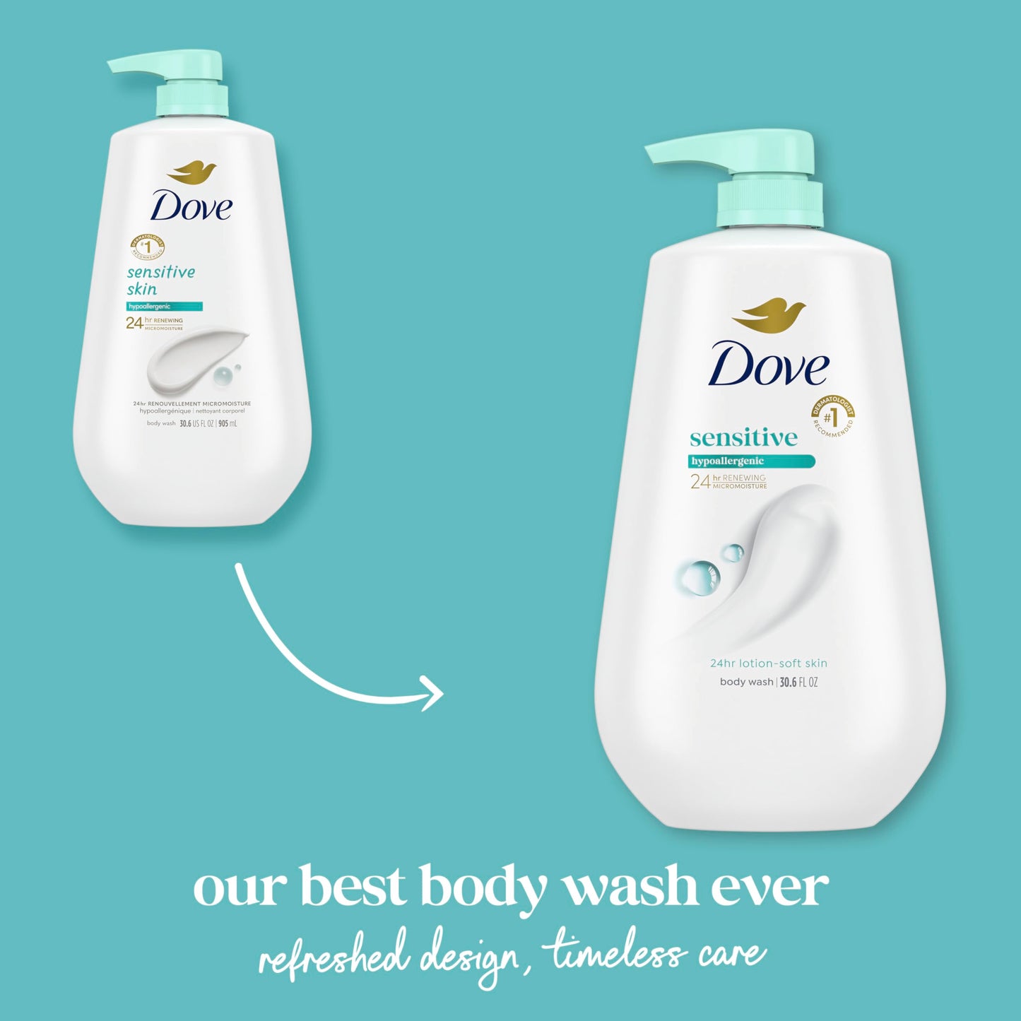 Dove 3 Count Sensitive Skin Body Wash