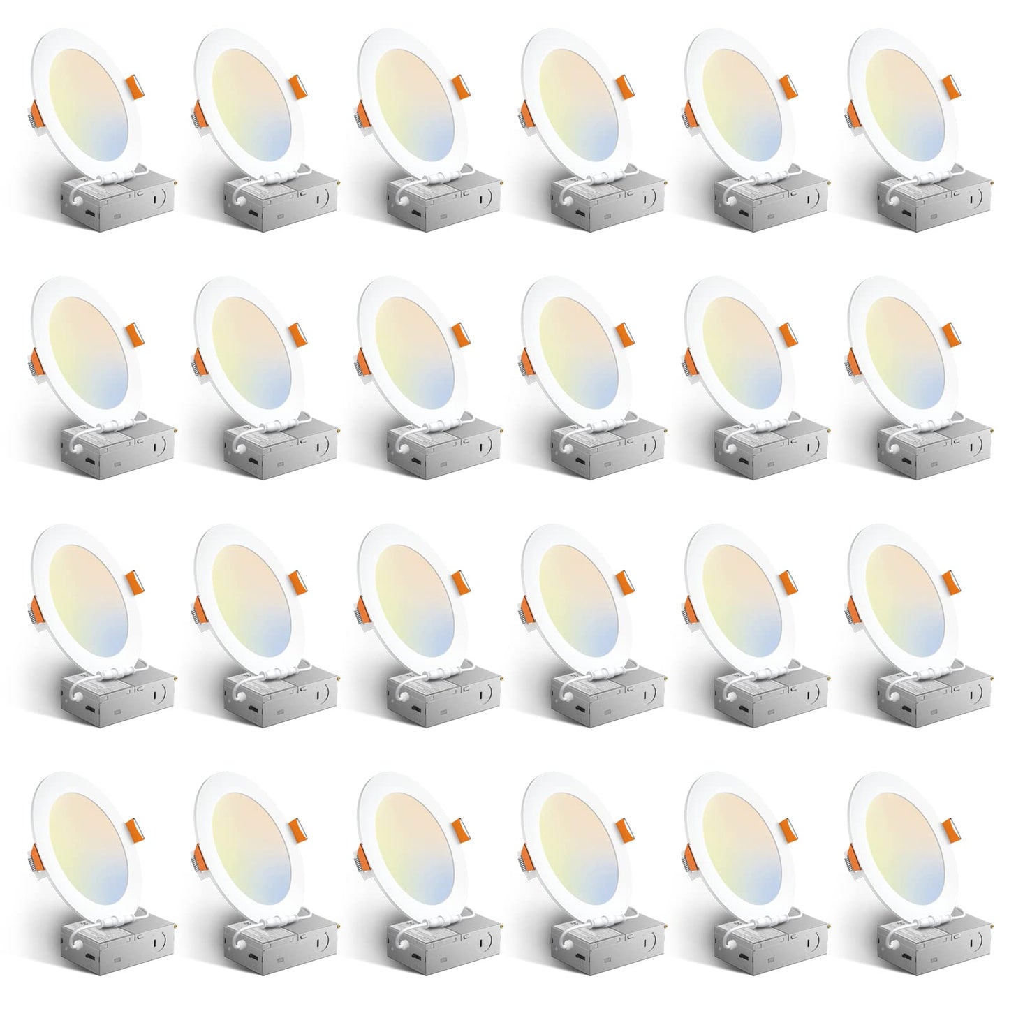 24 Pack Amico 6 Inch LED Recessed Lights