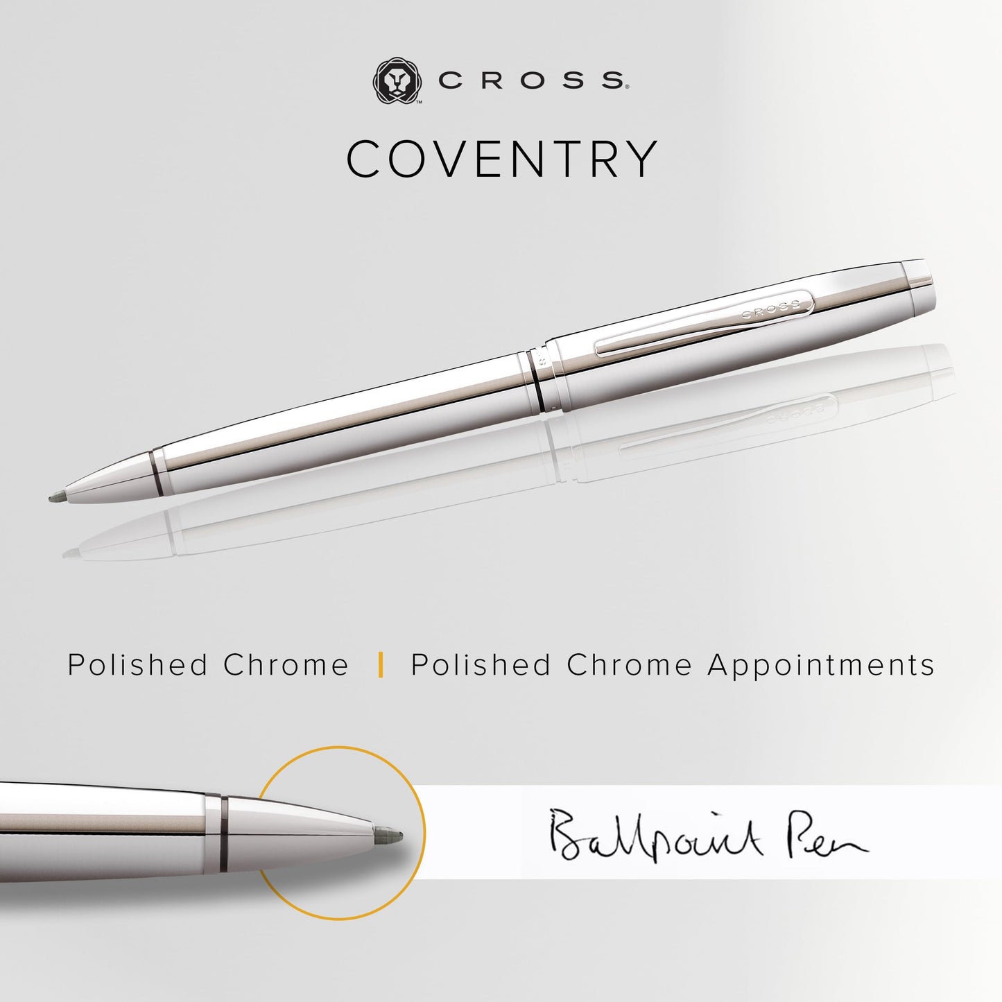 Cross Polished Chrome Ballpoint Pen for Professionals
