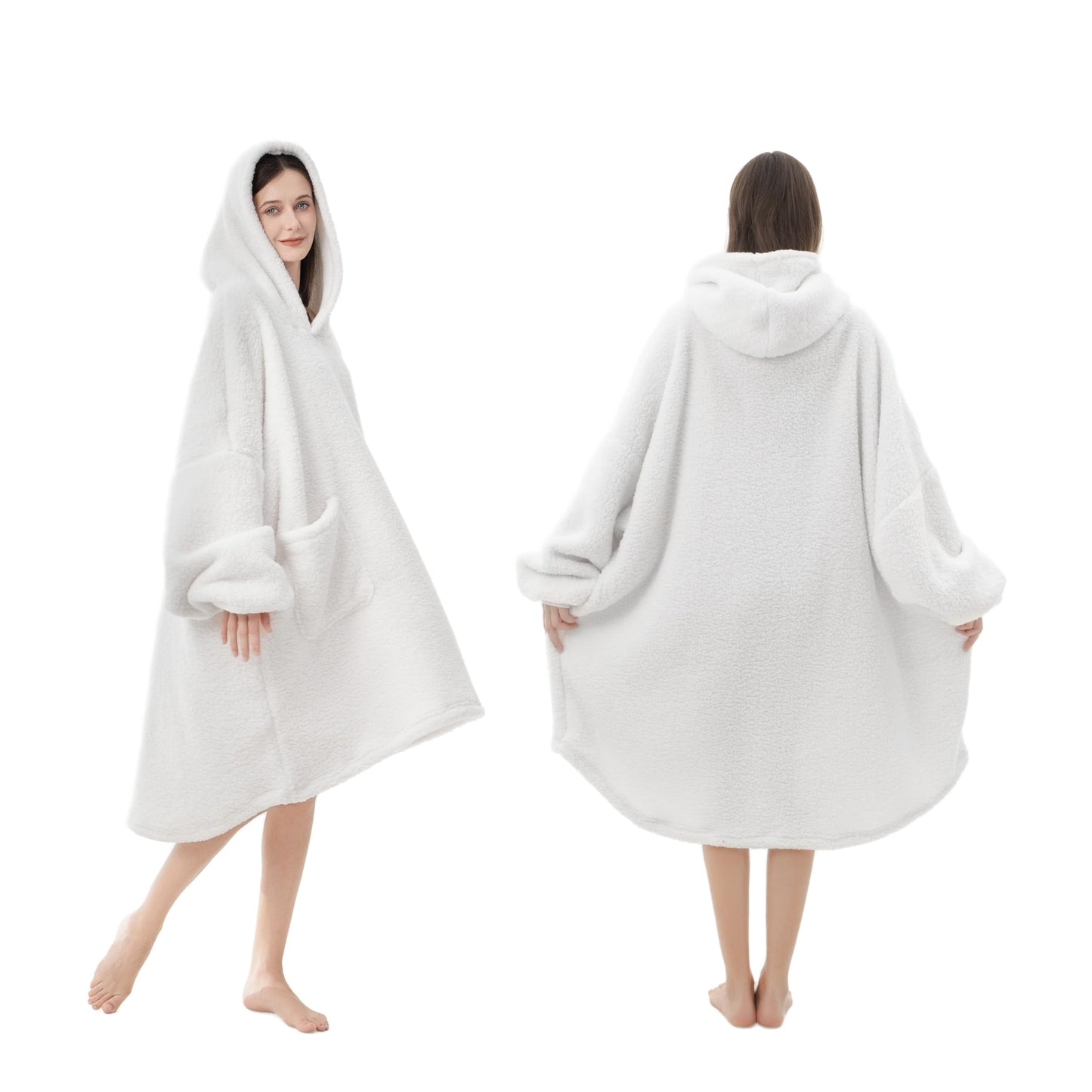 Cozy Sherpa Wearable Blanket Hoodie for Adults