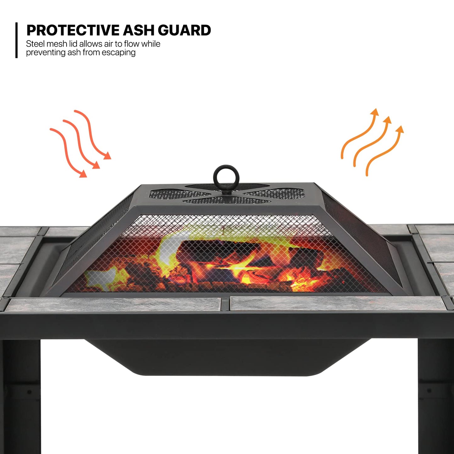 30" Portable Fire Pit Table for Backyard BBQ