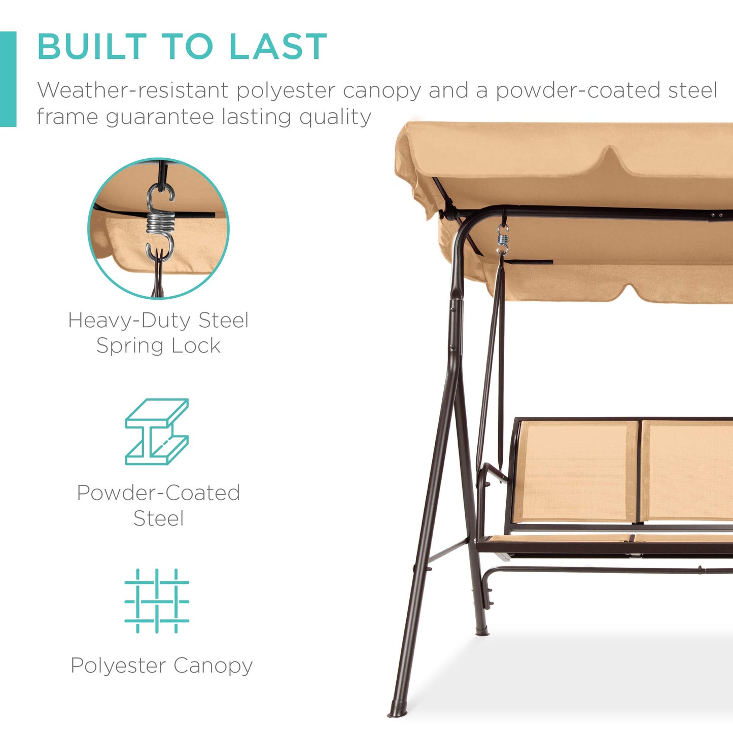 Best Choice 2-Seater Outdoor Canopy Swing Glider