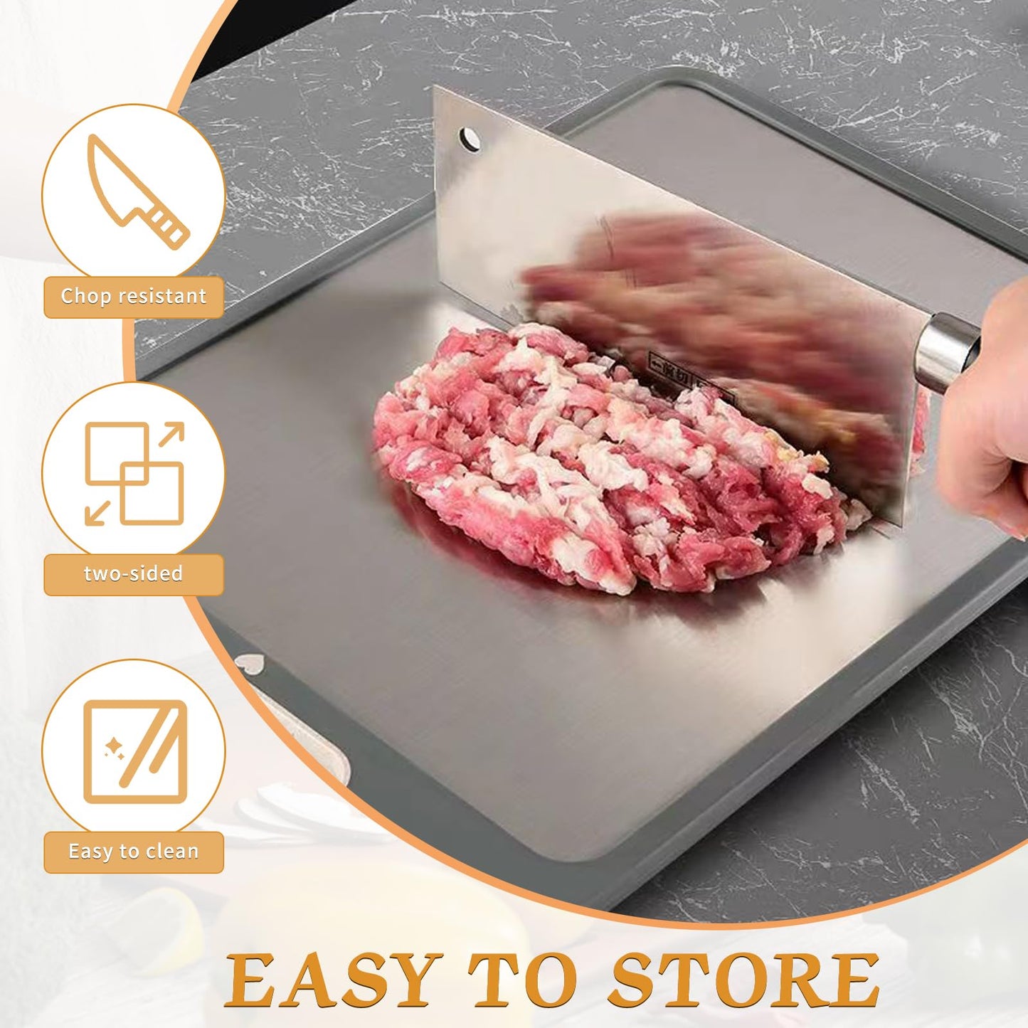 Double-Sided Stainless Steel Cutting Board