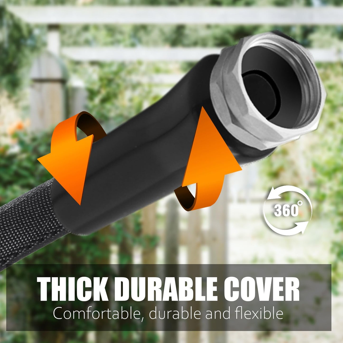 100ft Non-Expanding Garden Hose with Spray Nozzle