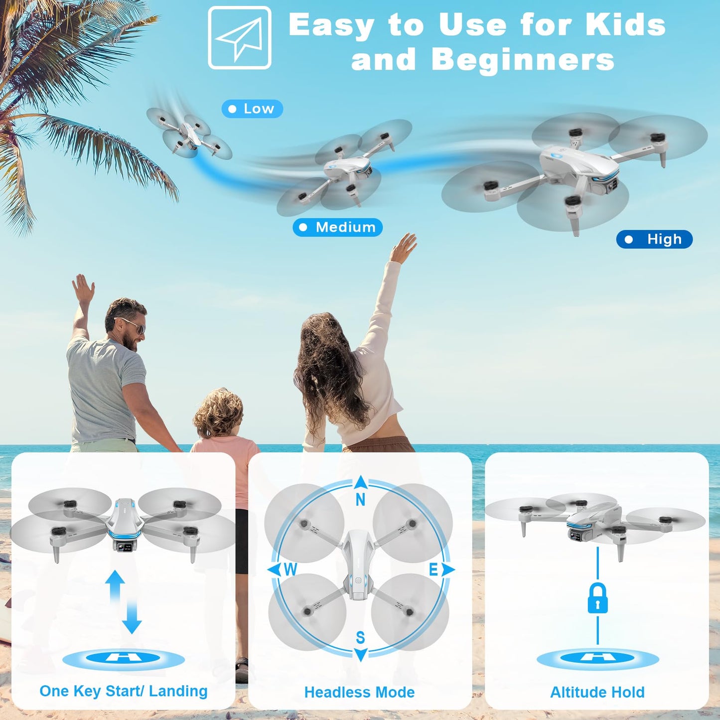 1080P FPV Drone with Altitude Hold and Selfie