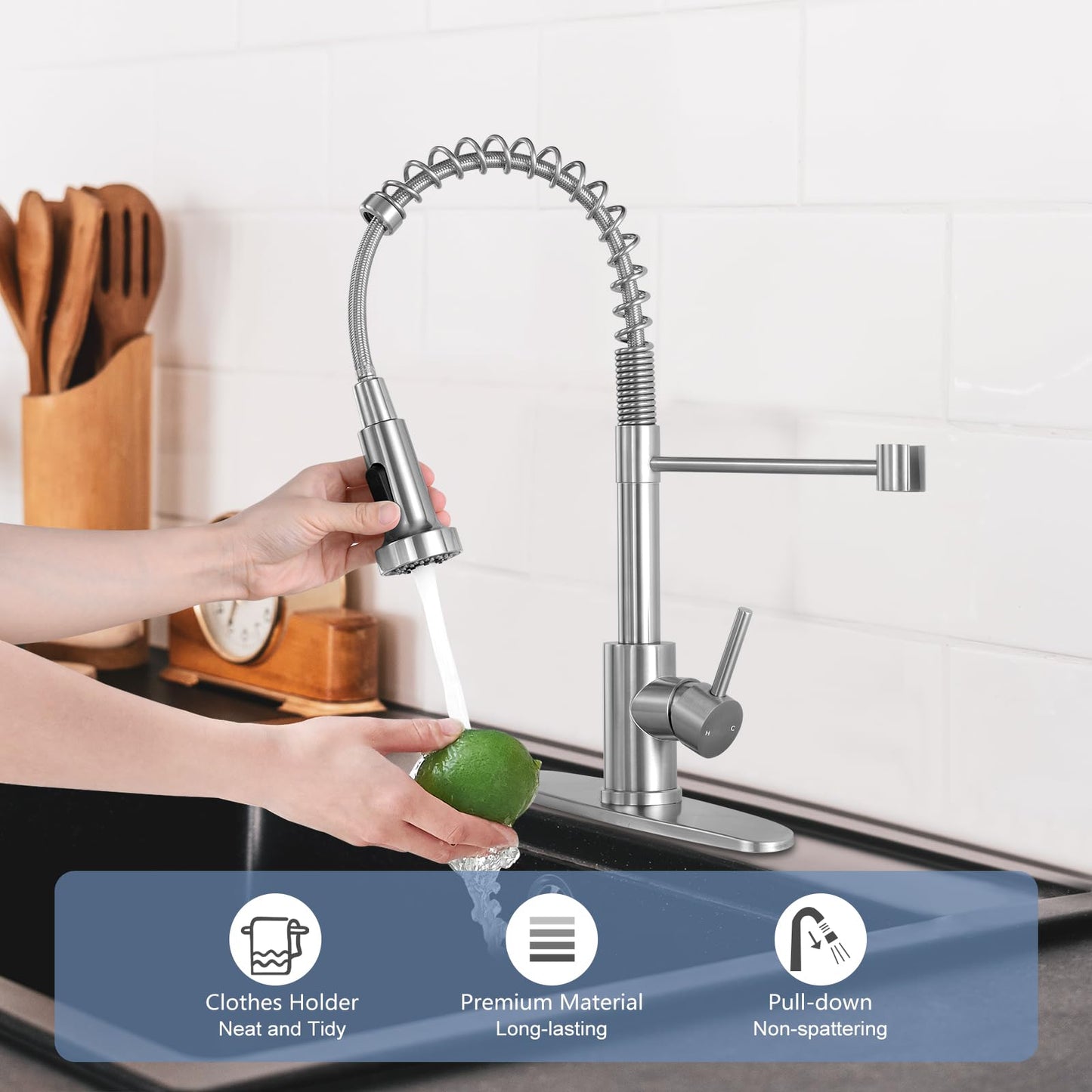 Pull Down Kitchen Faucet with Sprayer by DJS