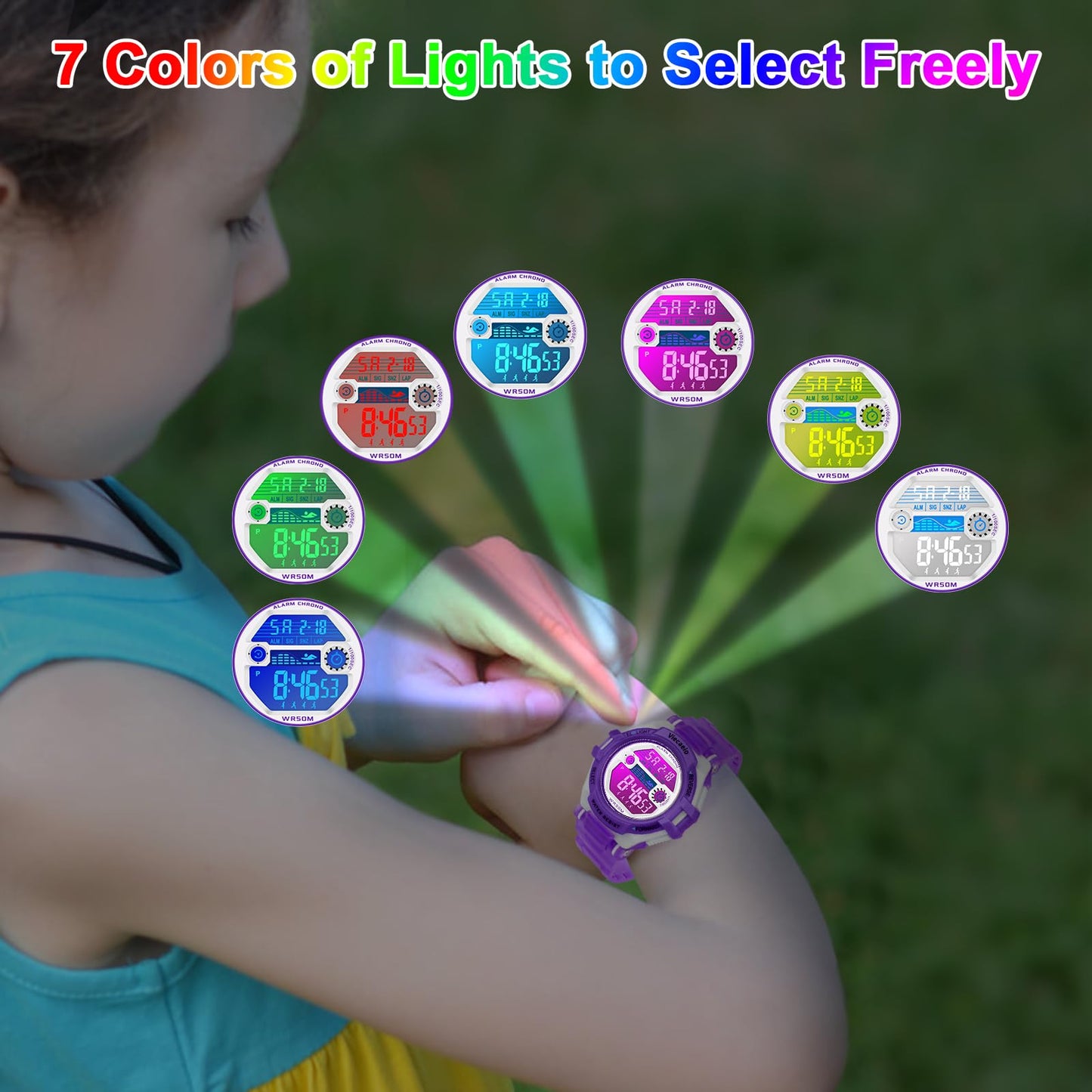 Kids Digital Sport Watch Waterproof for Ages 5-17