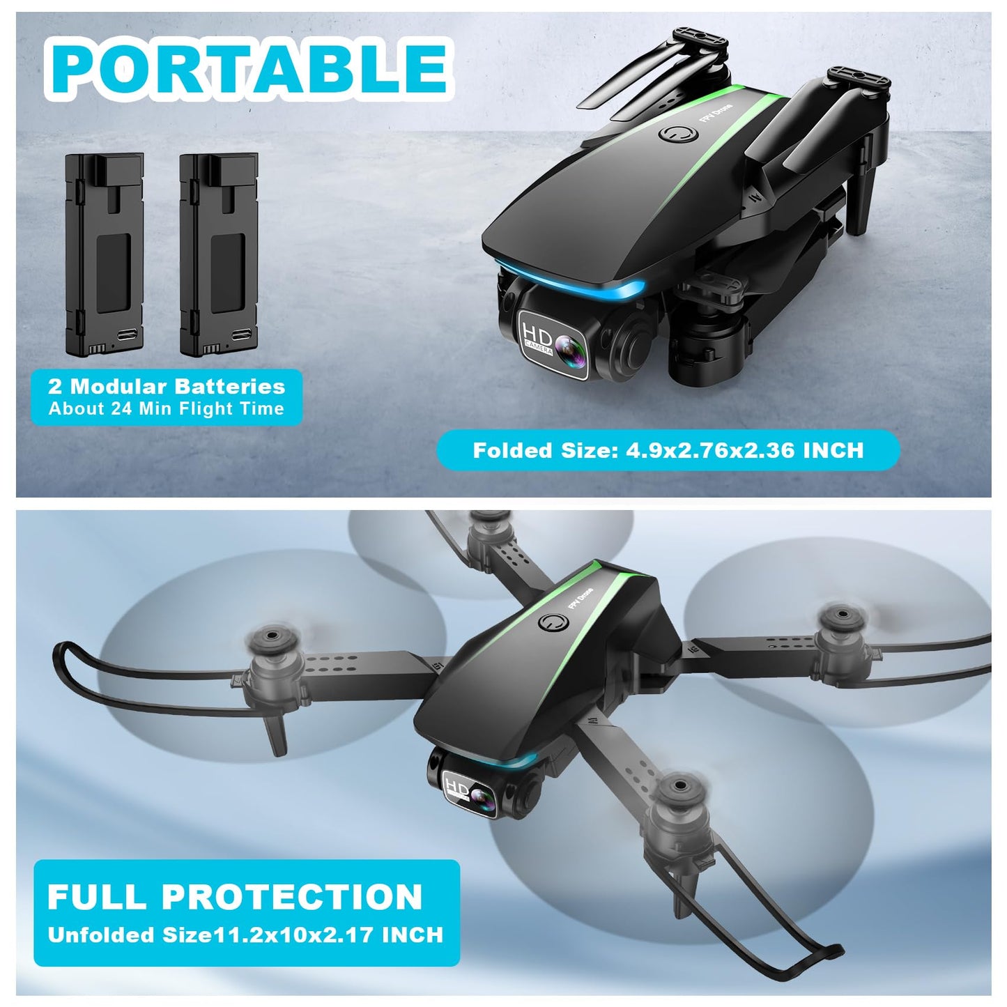 1080P HD Foldable Drone with Auto-Follow