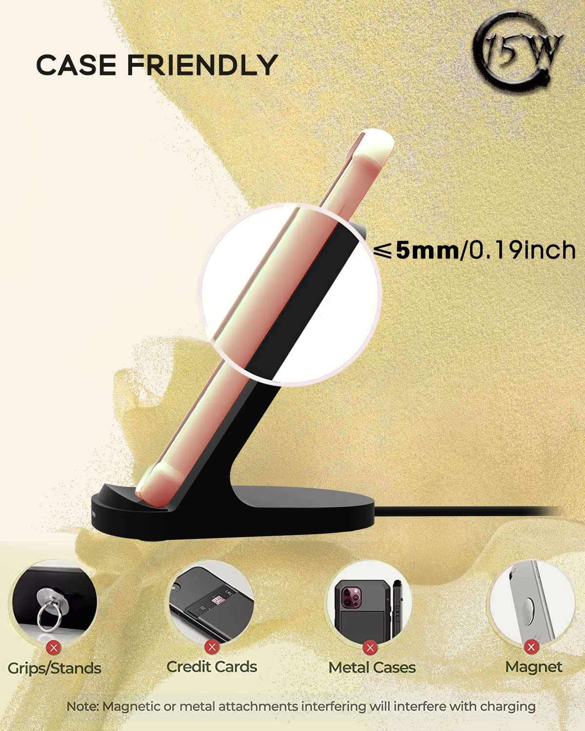 15W Fast Wireless Charger for iPhone & Samsung