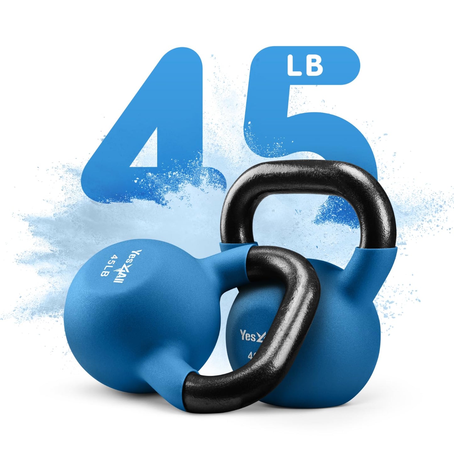 Yes4All 45 lb Neoprene Kettlebell Weight Set