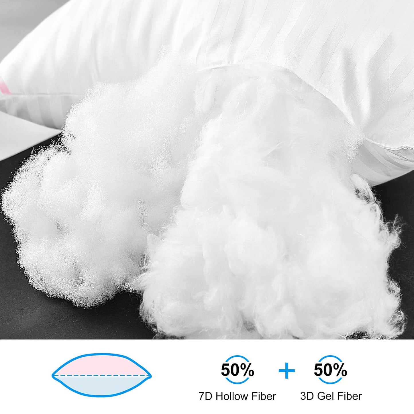 EIUE Bed Pillows for Sleeping 4 Pack Queen Size,Pillows for Side and Back Sleepers,Super Soft Down Alternative Microfiber Filled Pillows,20 x 30 Inches