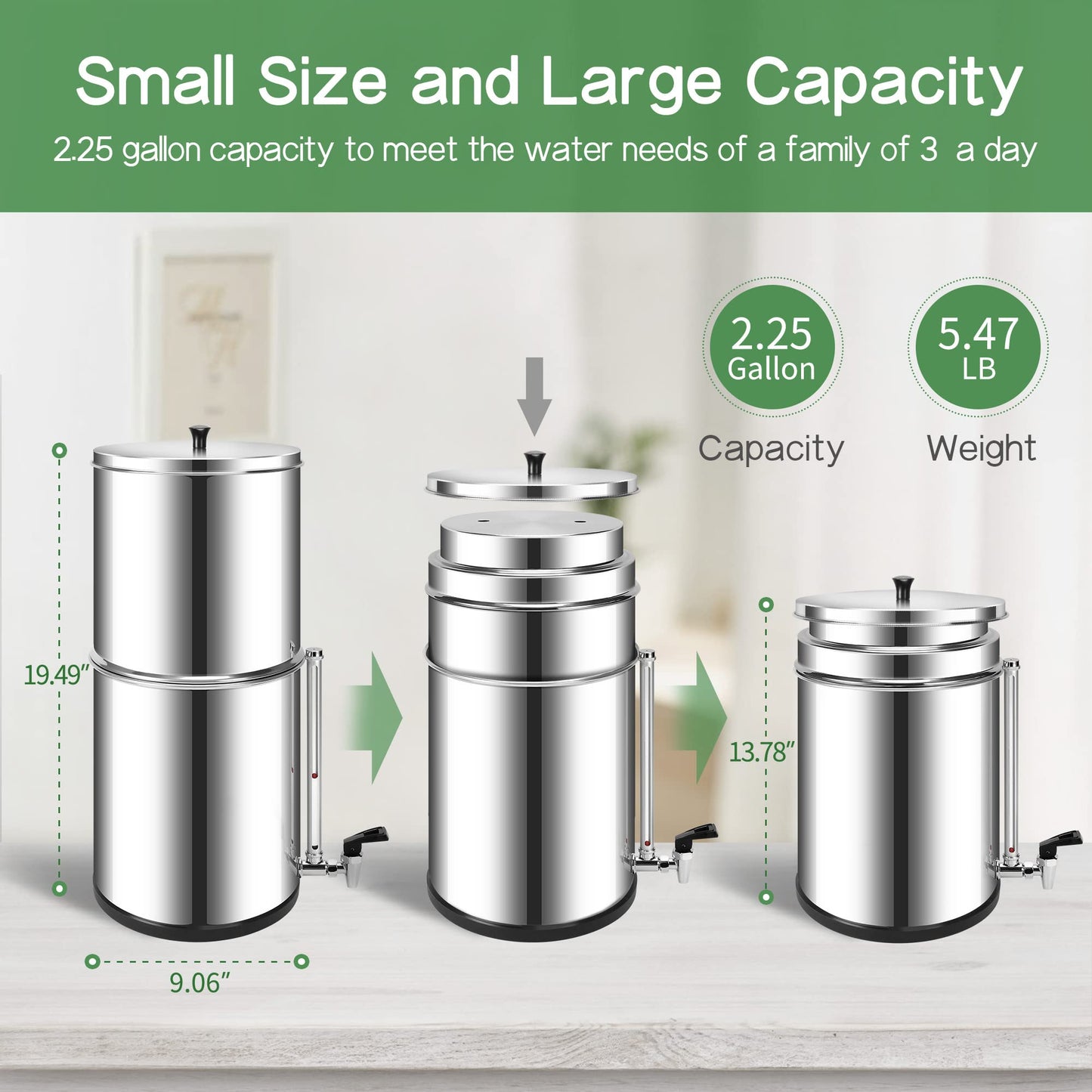 2.25 Gallon Montemono Water Filter System Bundle