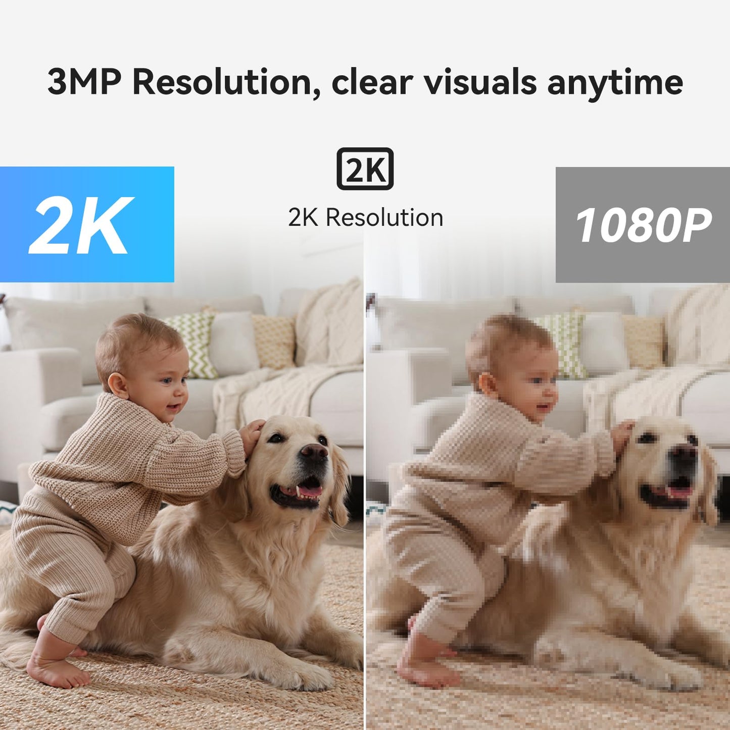 2K Indoor Security Camera with Night Vision