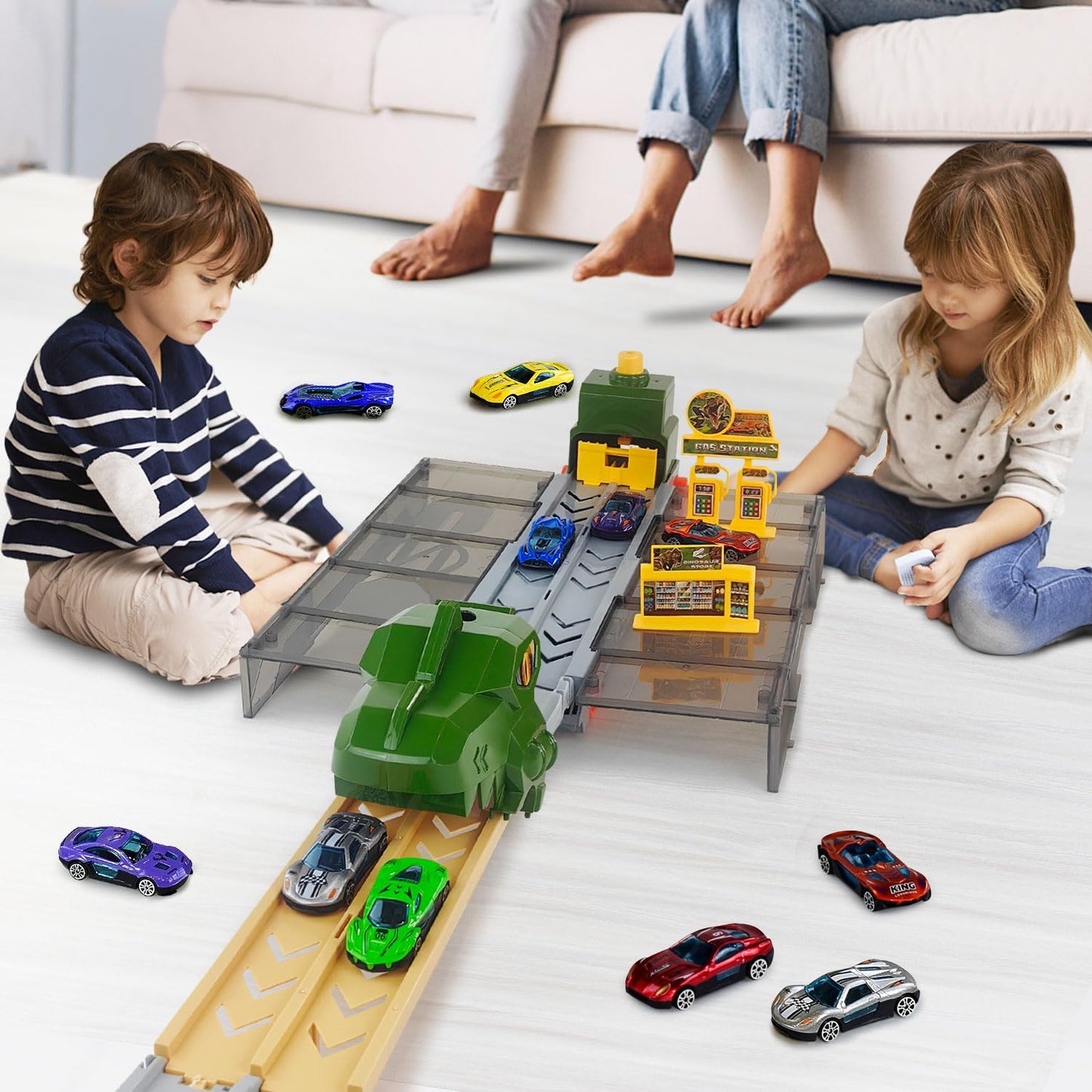 BAKAM Race Tracks Set for Kids Ages 3-5