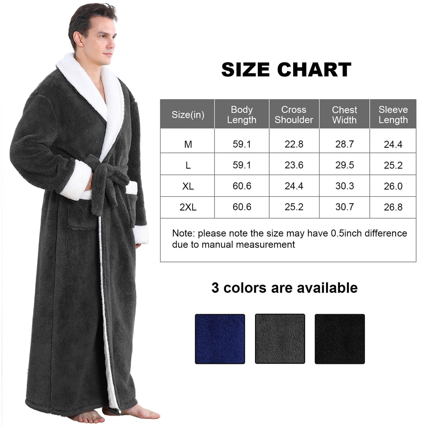 Artfasion Ultra Soft Plush Bathrobe with Pockets