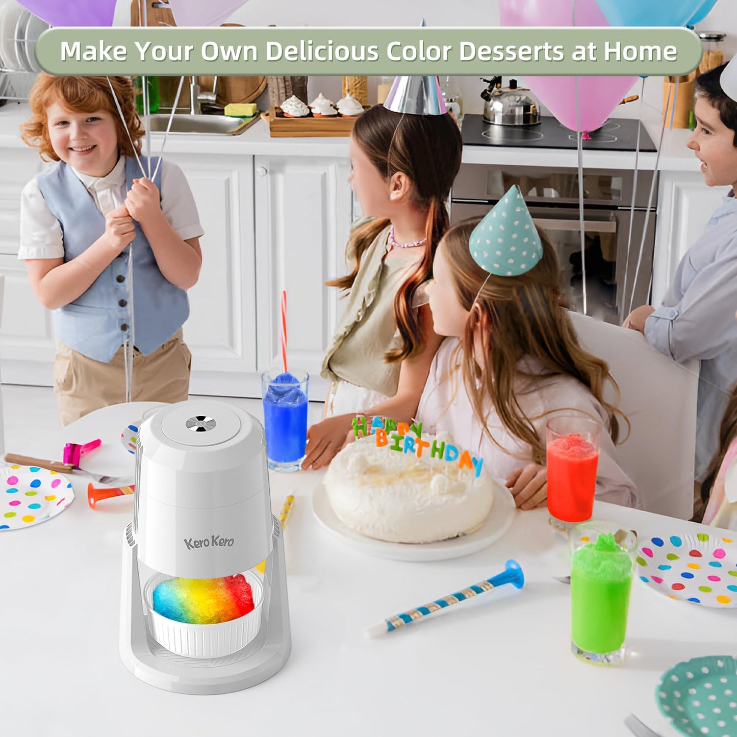 Kero Kero Snow Cone Machine with Adjustable Blade