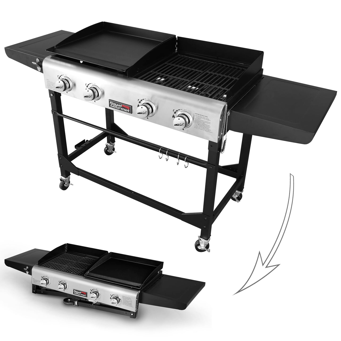 Royal Gourmet Portable Propane Grill and Griddle Combo