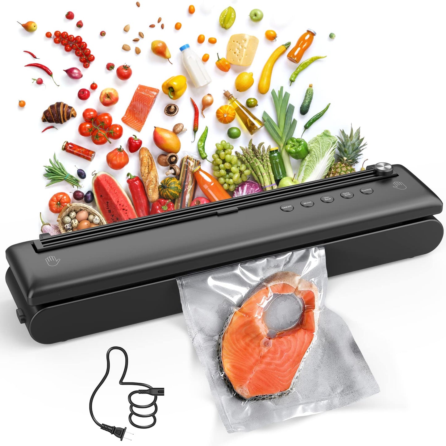 5-in-1 Vacuum Sealer with 15 Bags and Hose