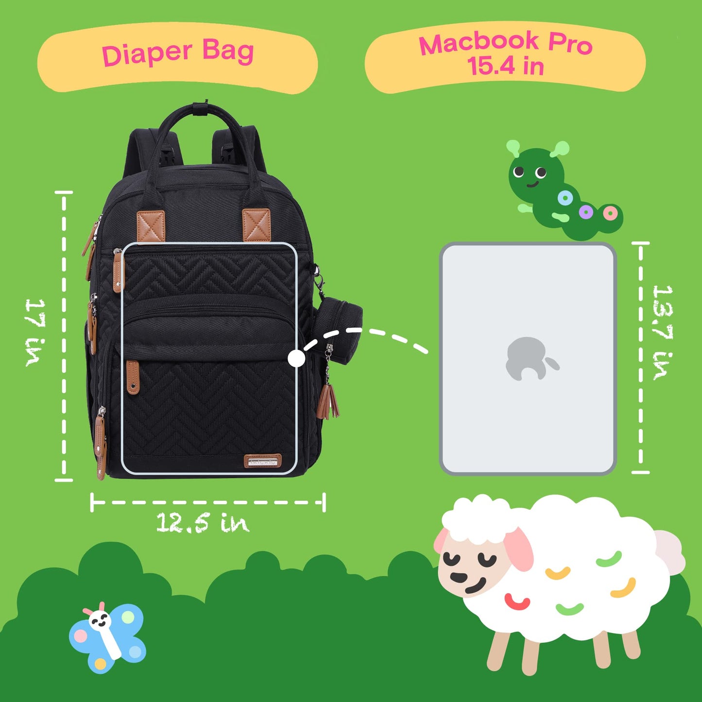 iniuniu Waterproof Diaper Bag Backpack with Accessories