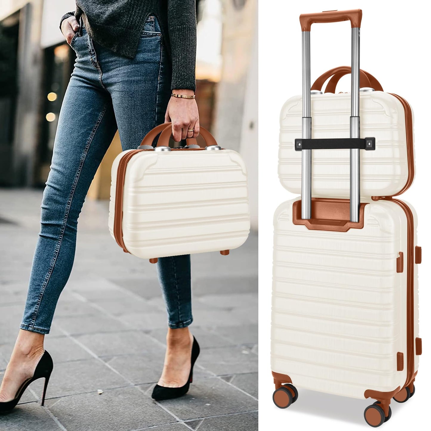 2 Piece Carry On Luggage Set with Spinner Wheels