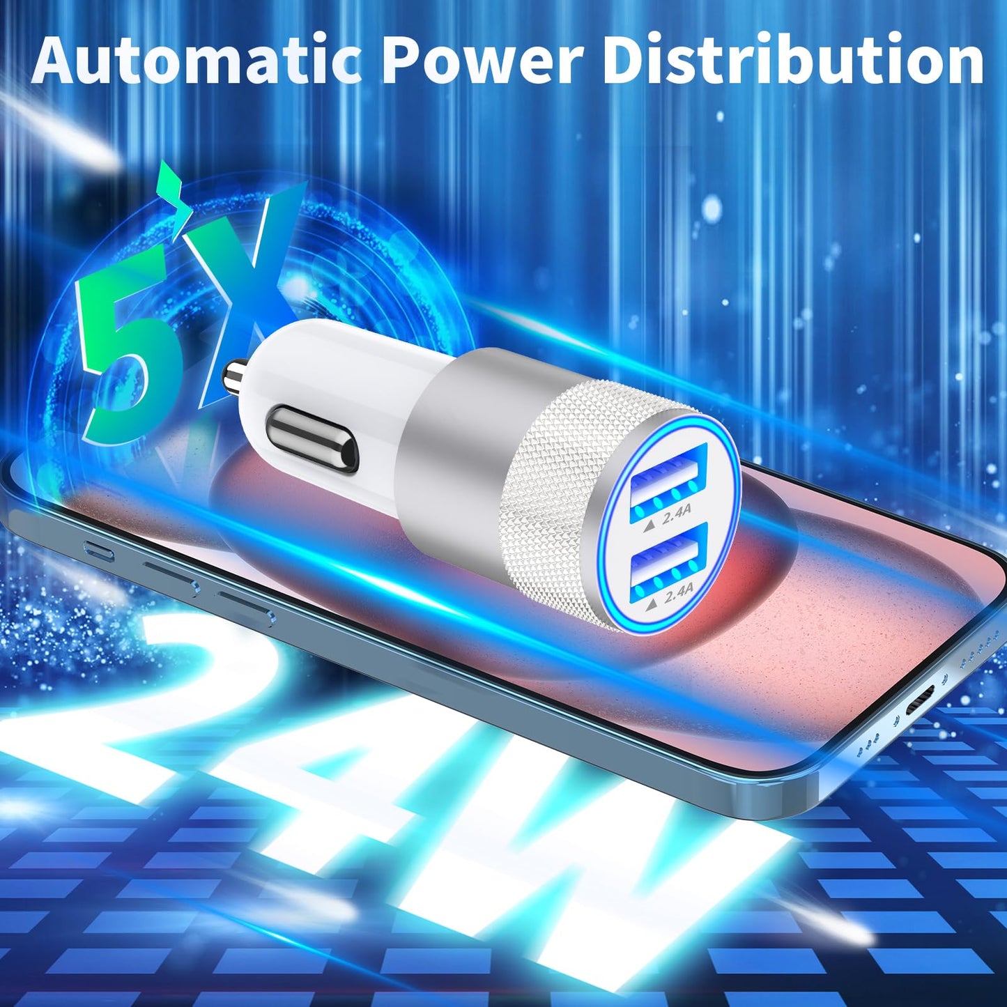 iPhone 16 Fast Car Charger with Type-C Cables