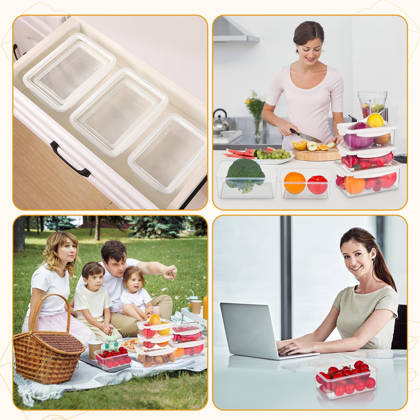 6 PCS Airtight Food Storage Containers by Yomarket