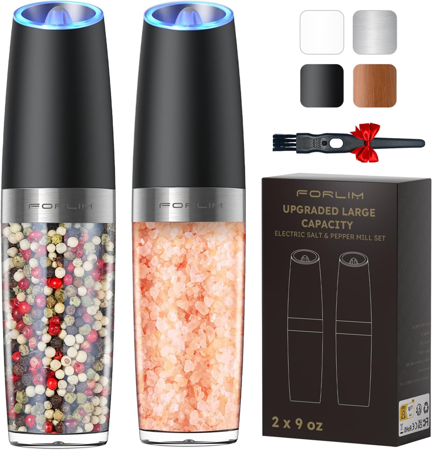 Electric Salt and Pepper Grinder Set