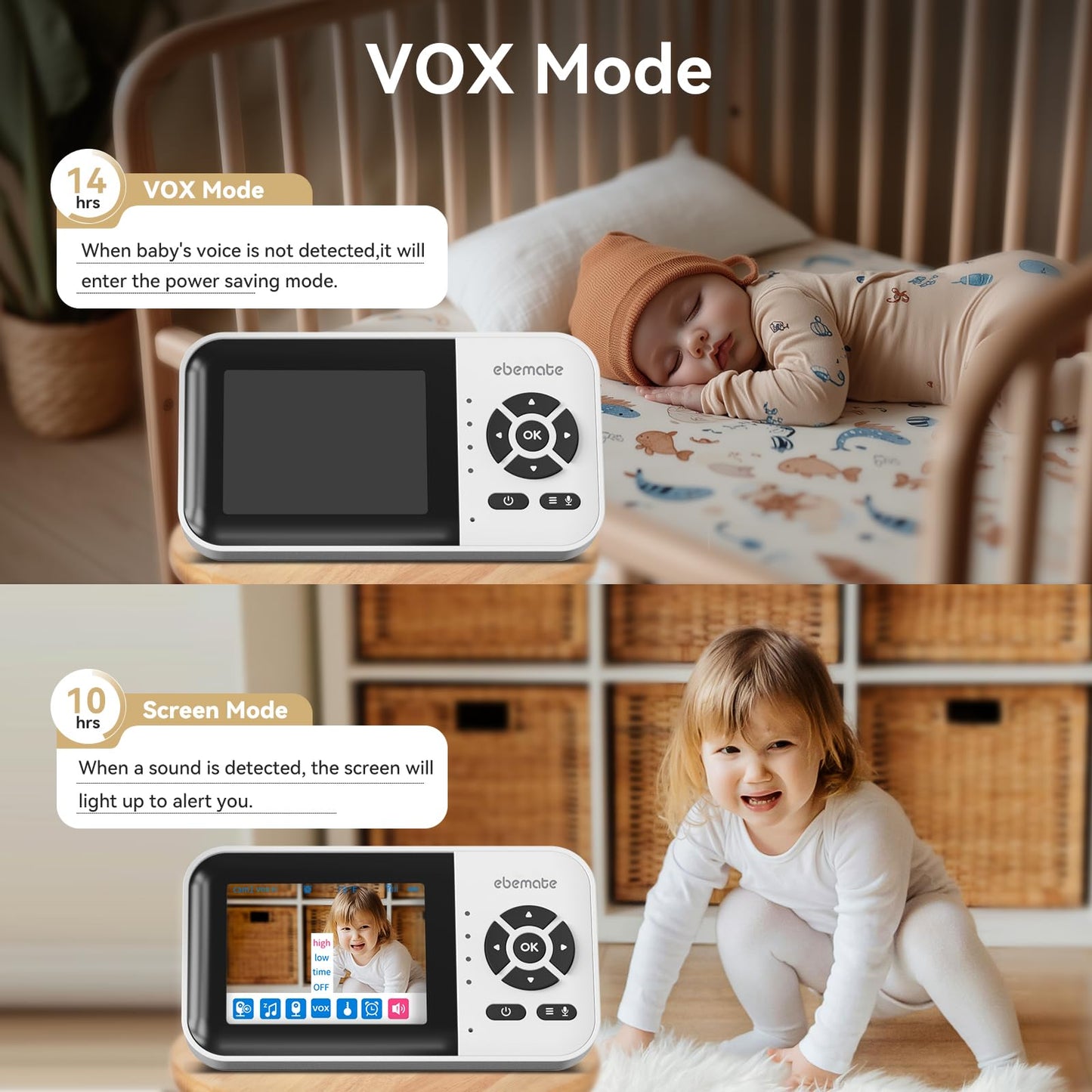 2.8" Baby Monitor with 1080P Camera & Night Vision
