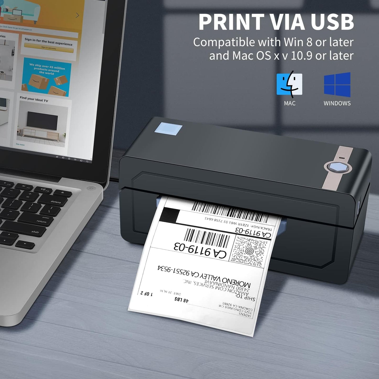 JADENS Wireless 4x6 Bluetooth Label Printer