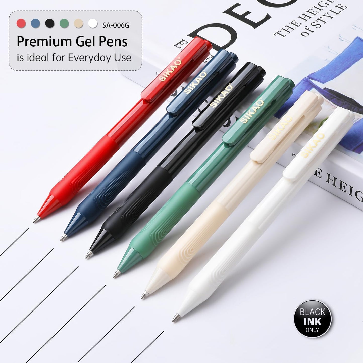 Sikao 0.5mm Gel Pens for Smooth Writing