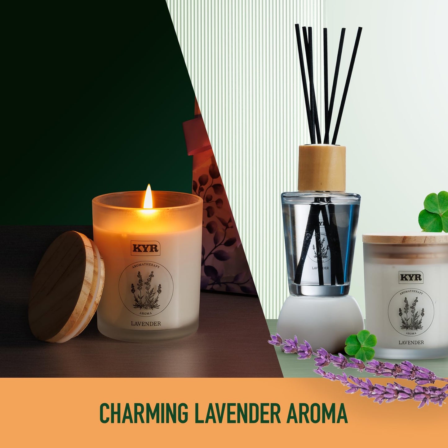 Gifts for Women - Scented Candles& Reed Diffusers for Home, Scent Fragrance Set for Bedroom Bathroom Home Décor(Lavender)