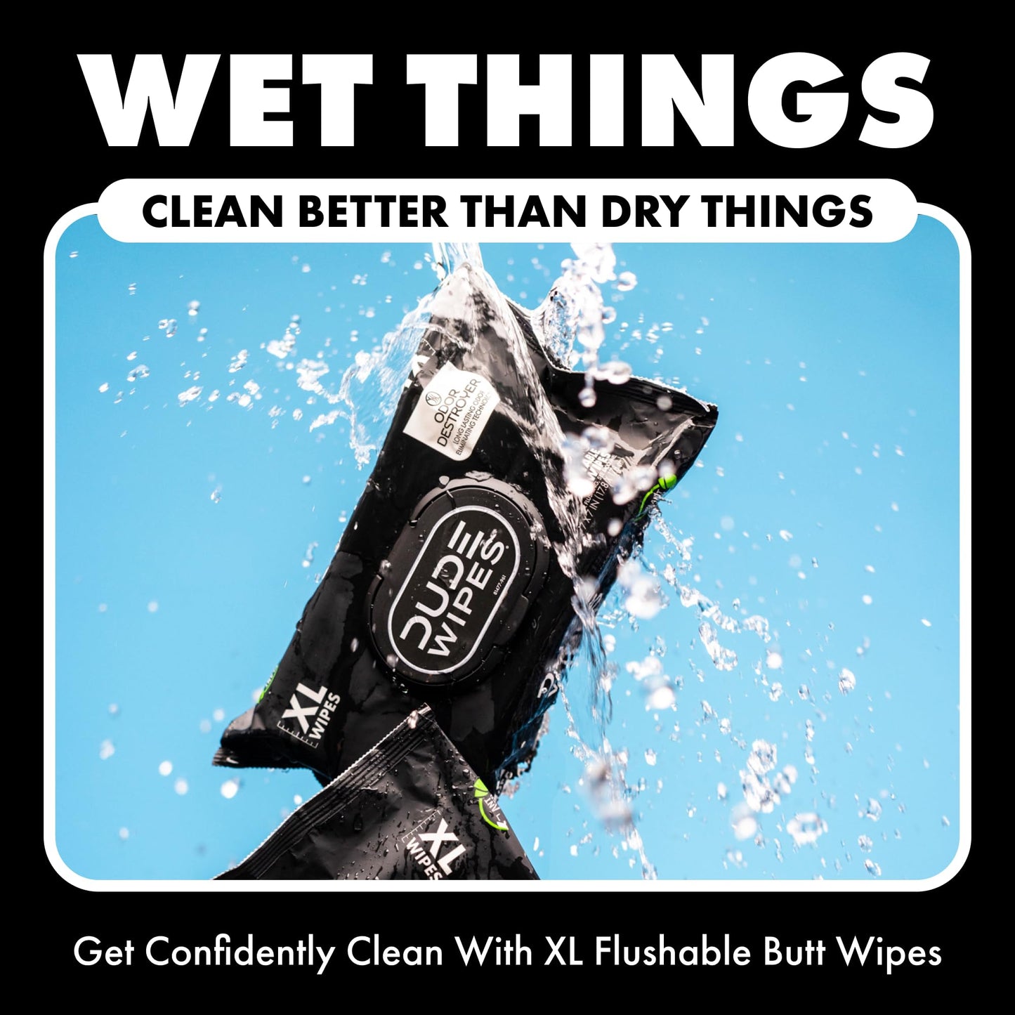 DUDE Flushable Wipes for Adults - 6 Pack
