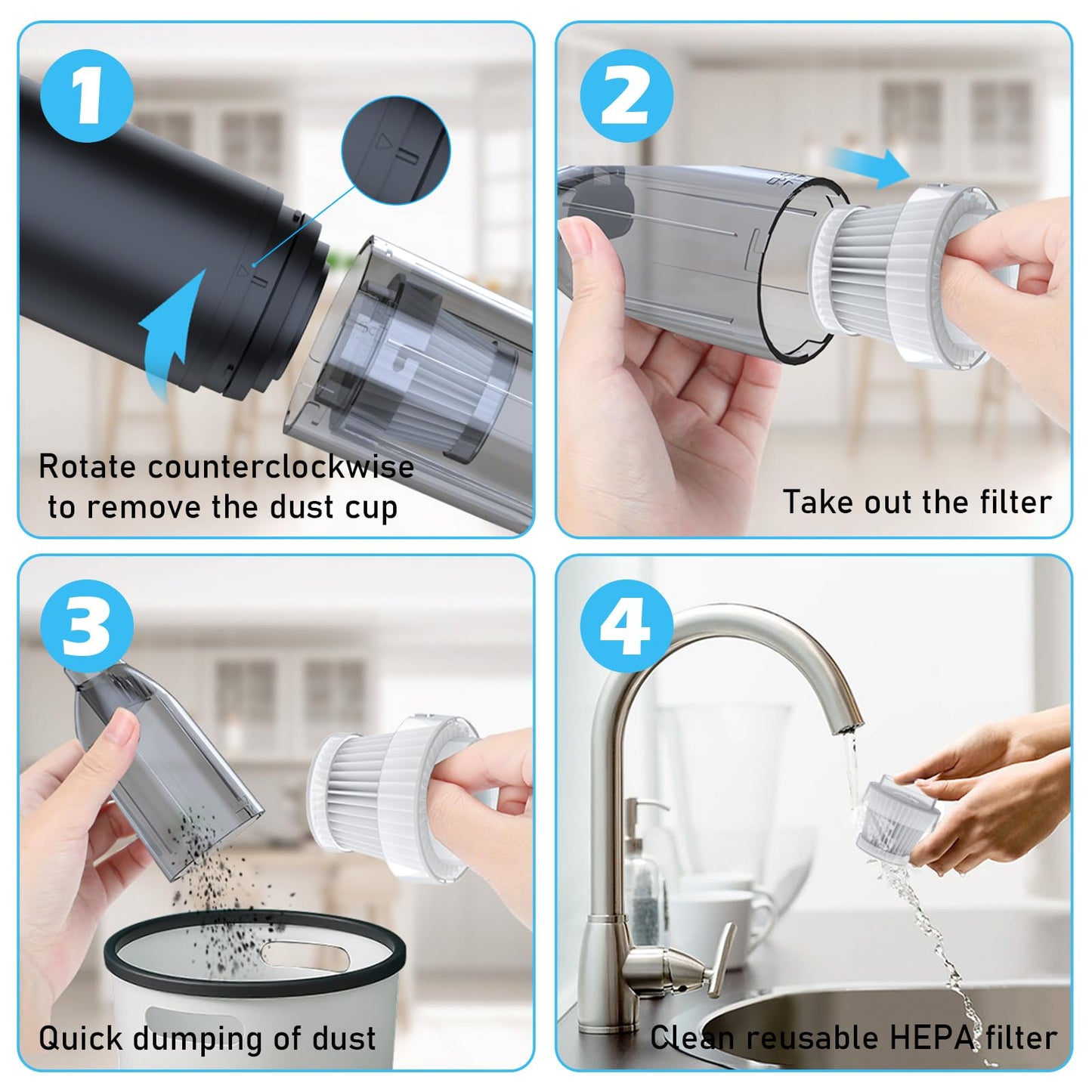 Cordless Handheld Car Vacuum with Air Duster