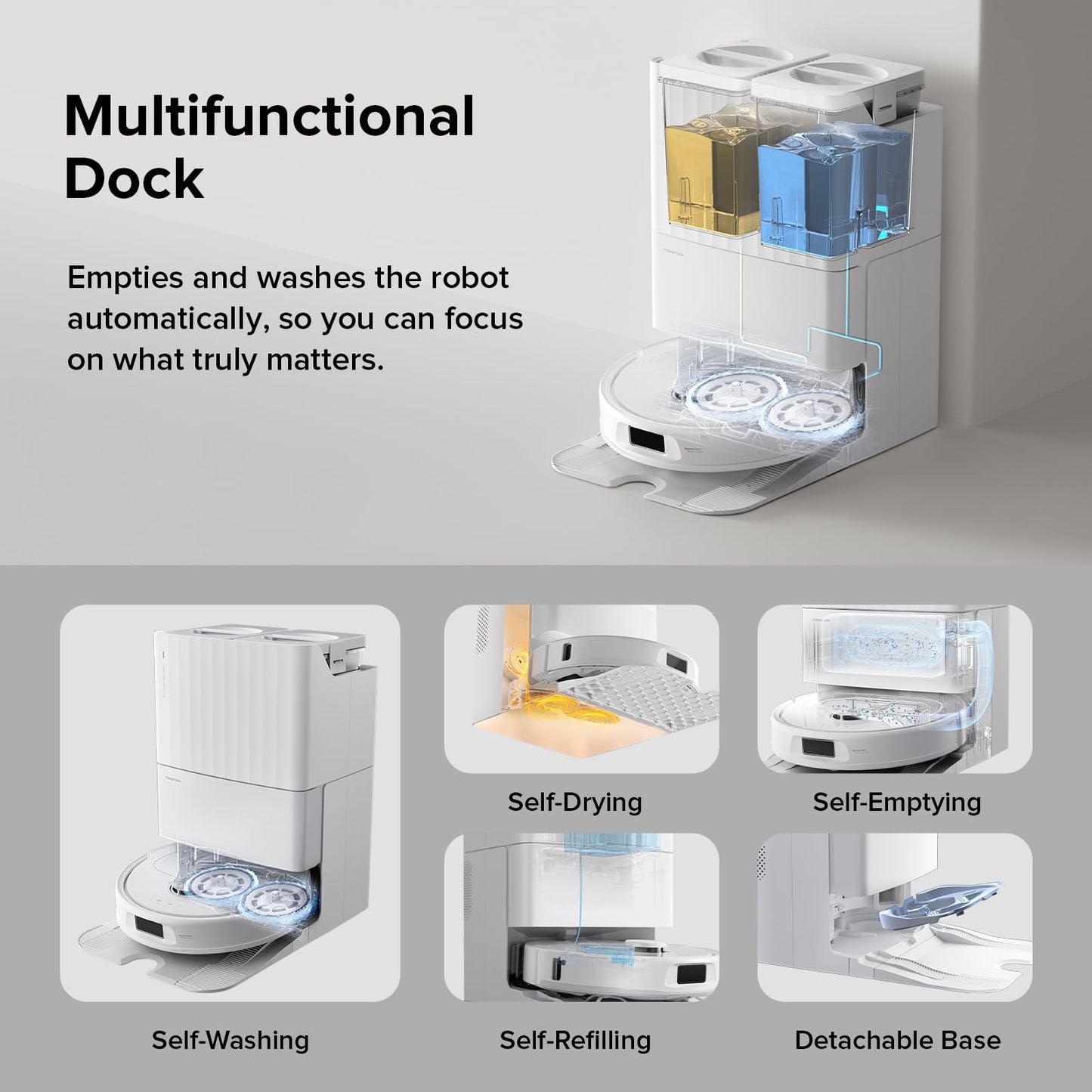 Roborock S Robot Vacuum and Mop with Self-Drying