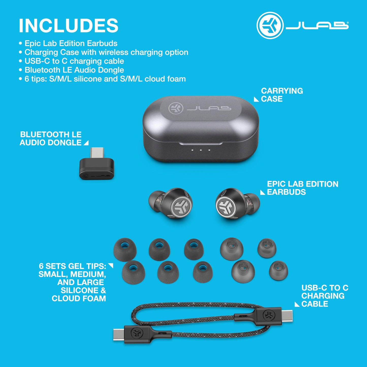 JLab True Wireless Earbuds with Spatial Audio