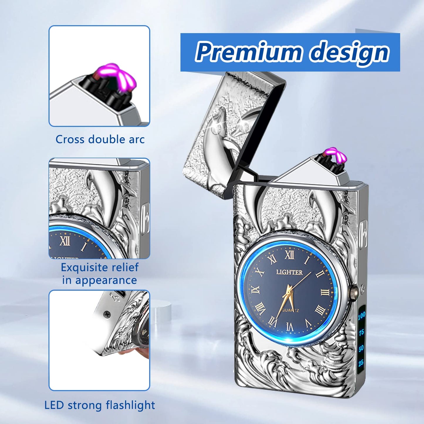 USB Rechargeable Windproof Plasma Lighter TIKIUKI