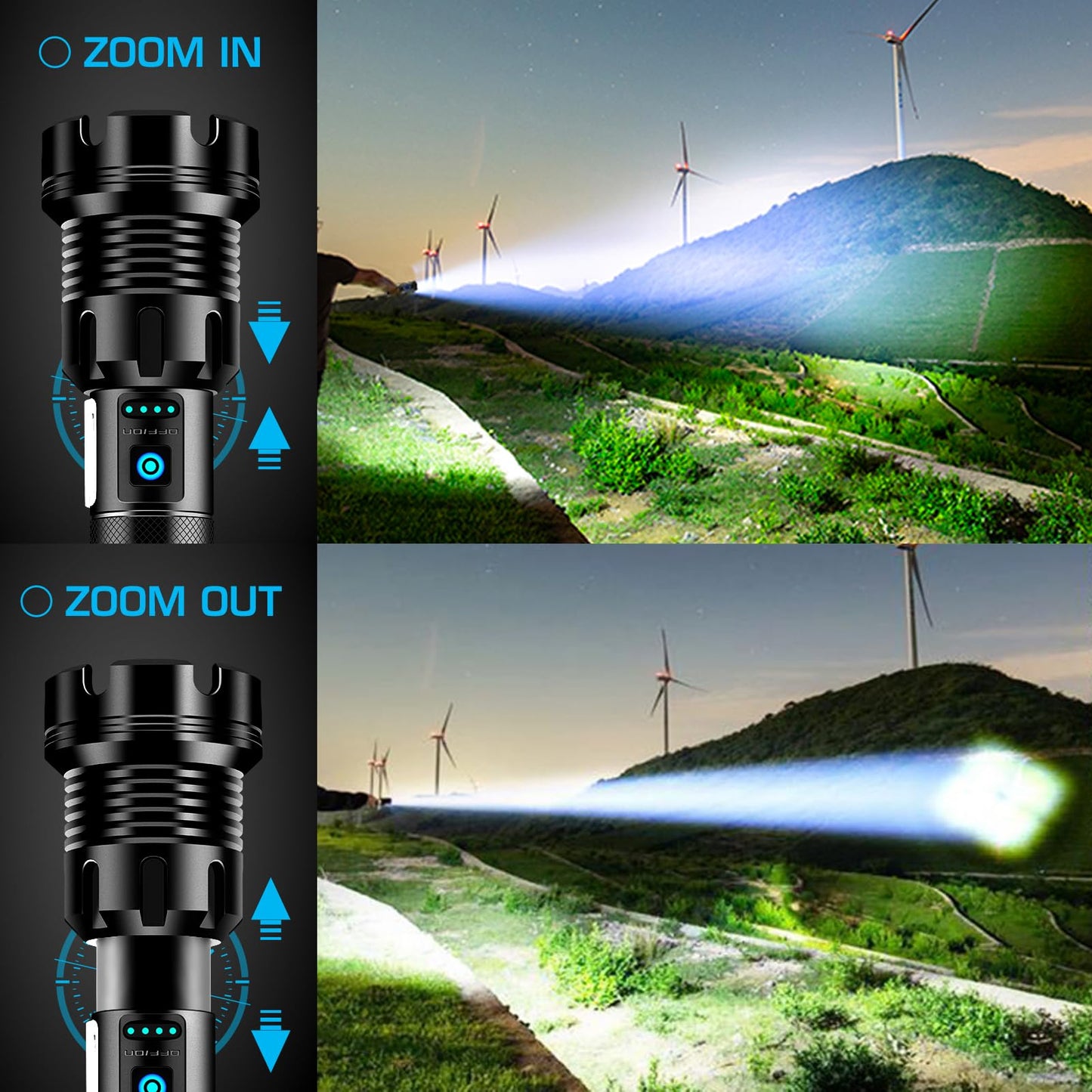 High Lumens Rechargeable Tactical Flashlight by ANKRA