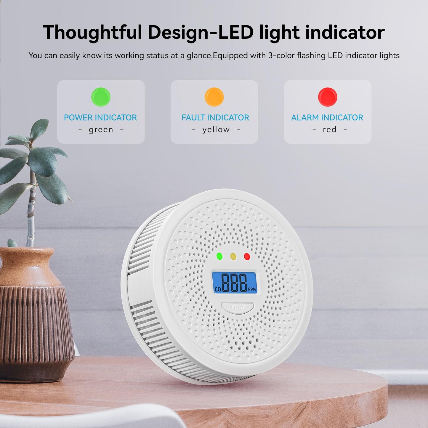 Carbon Monoxide Detector with LED Display Alarm