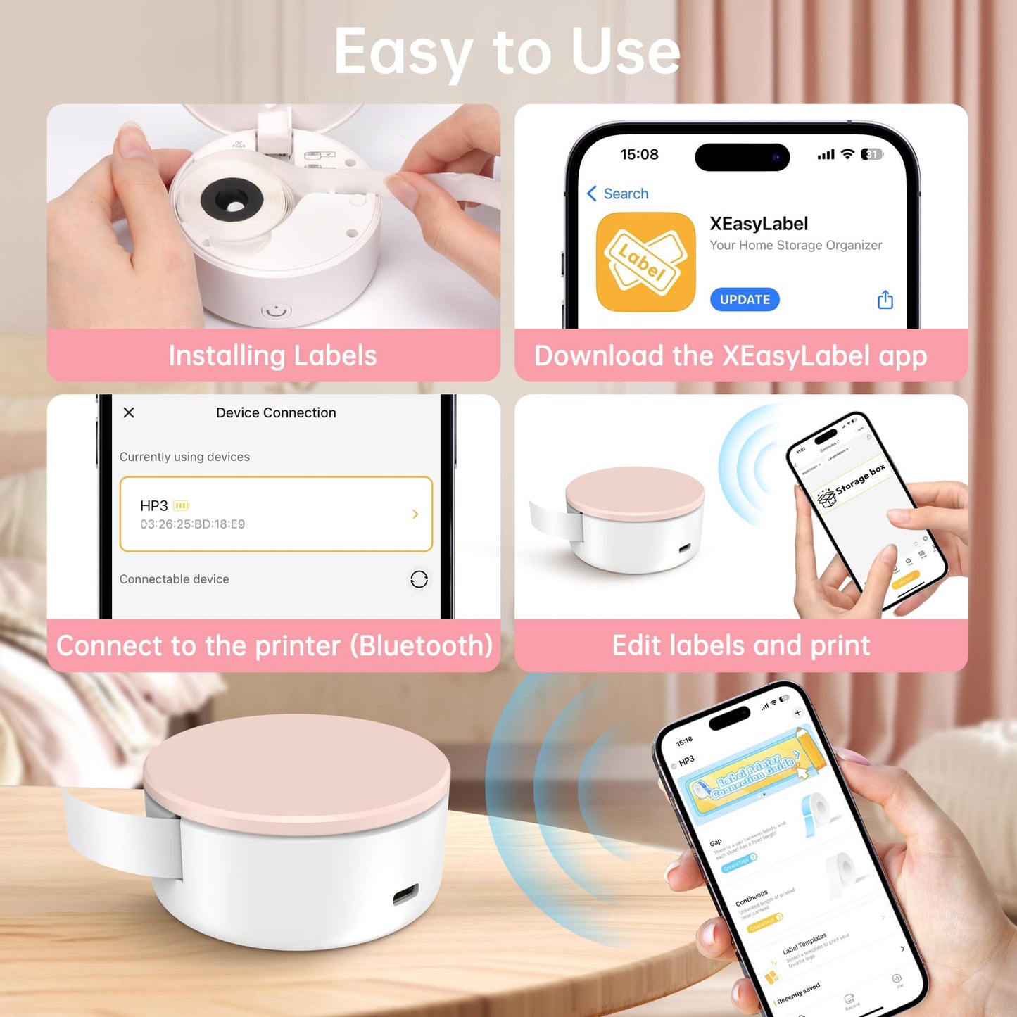 Mini Bluetooth Label Maker for Home & Office