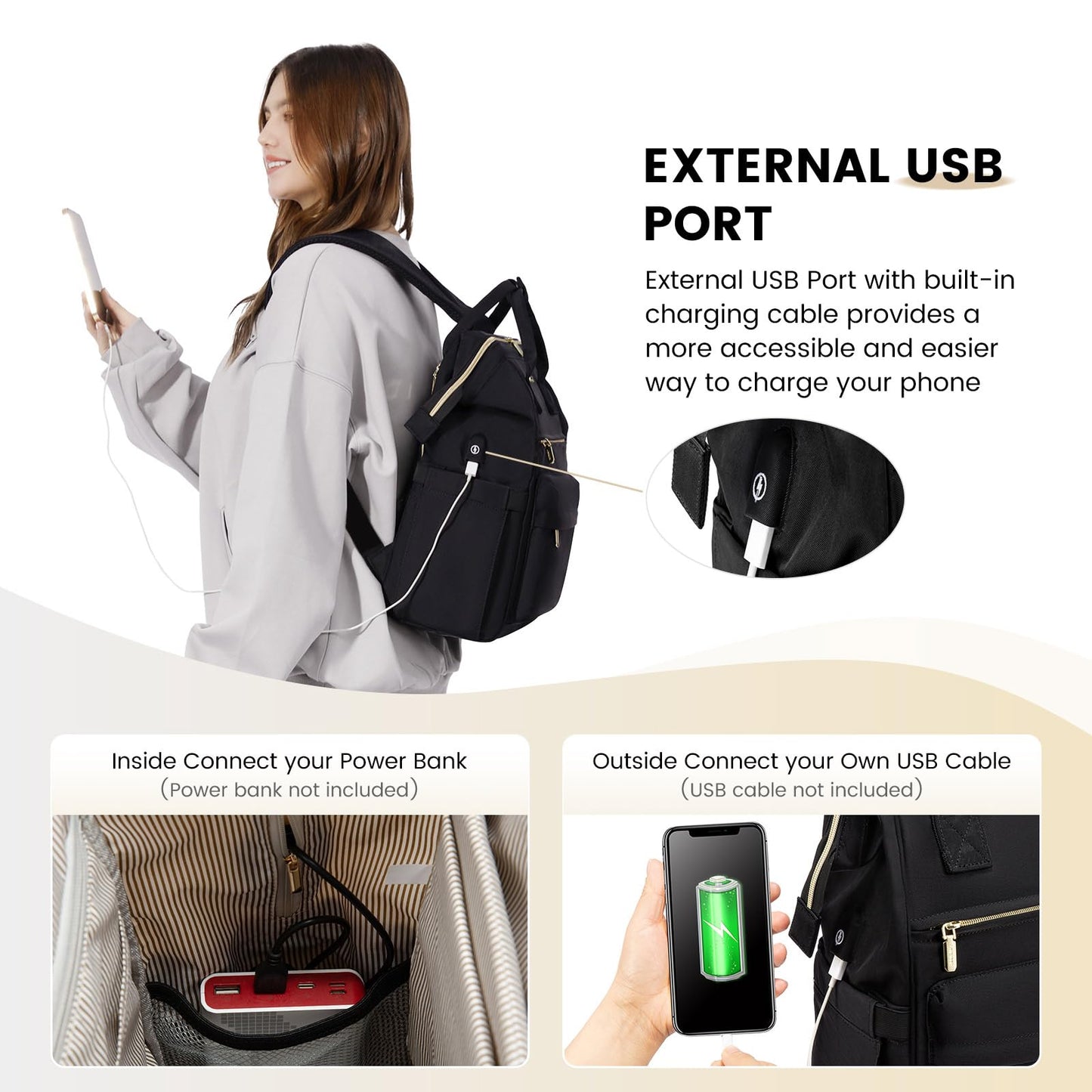 LOVEVOOK Waterproof Laptop Backpack Purse for Women