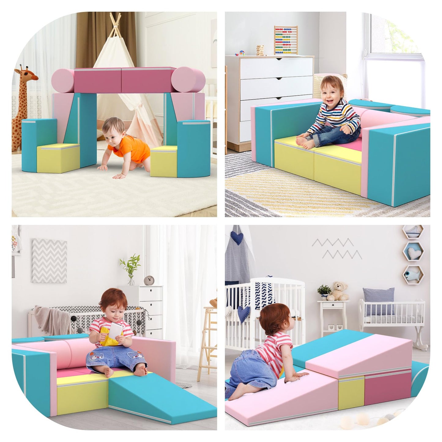 12PCS Kids Modular Play Couch Set