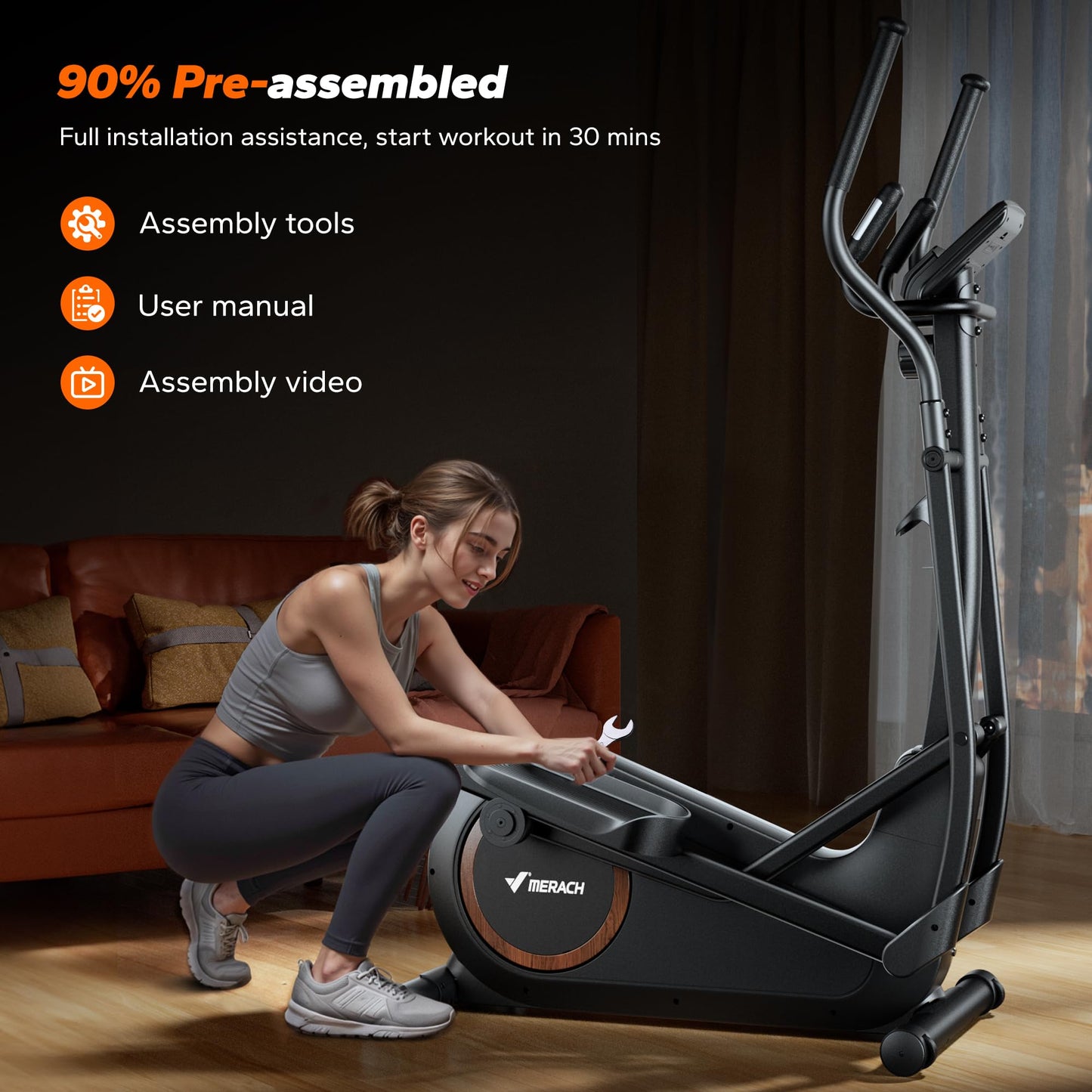 Elliptical Trainer with Heart Rate Monitor MERACH
